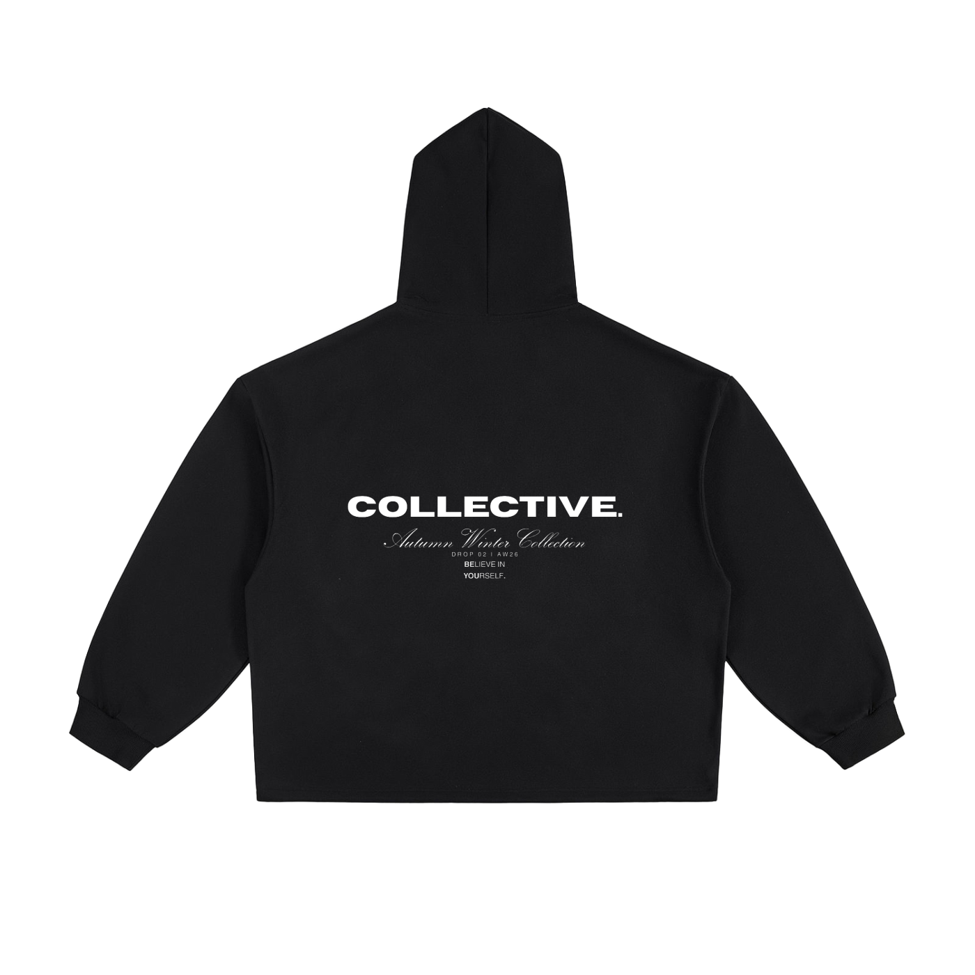 DRAWSTRING HOODIE ESSENTIAL • NOIR BLACK