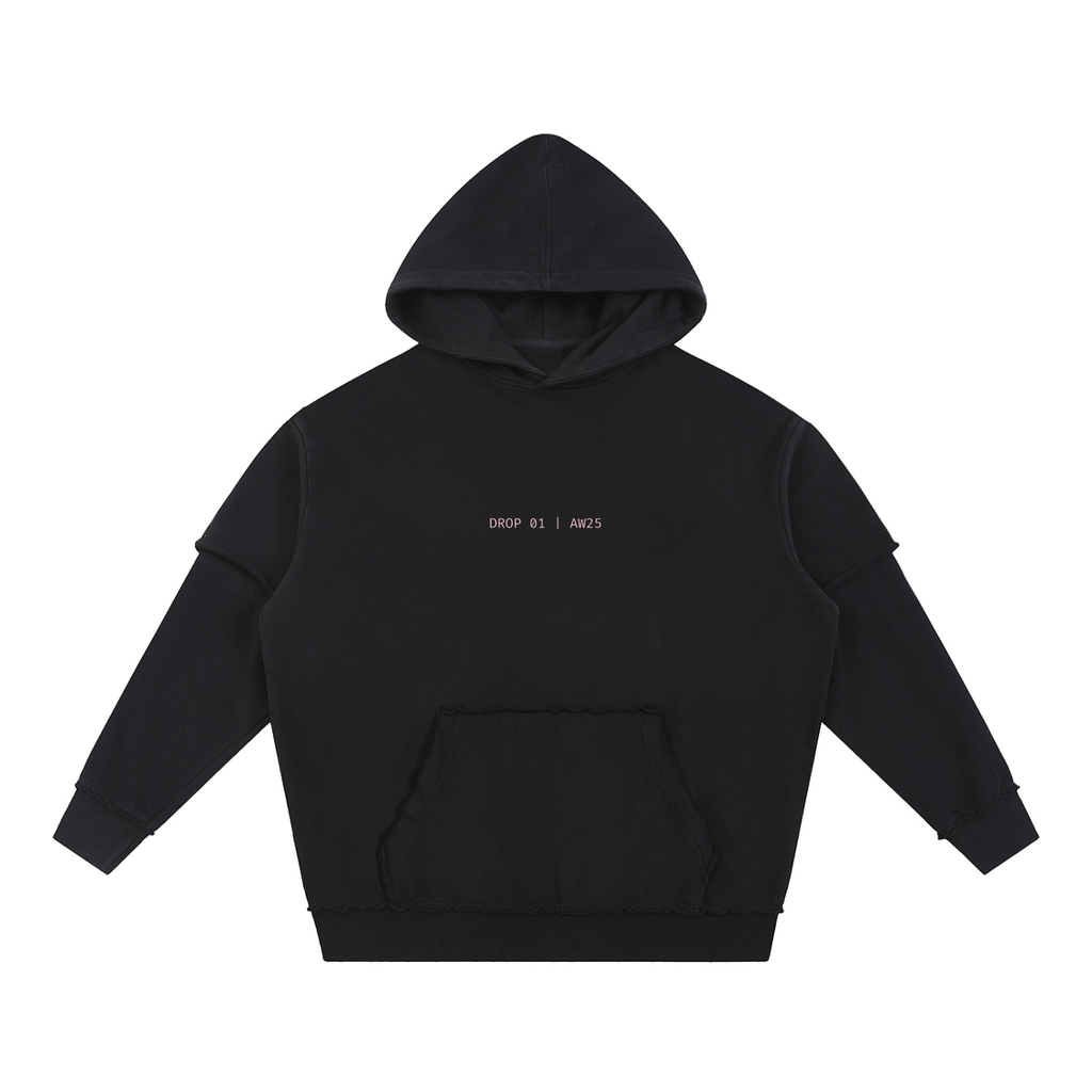 RAW-EDGE WASHED HOODIE